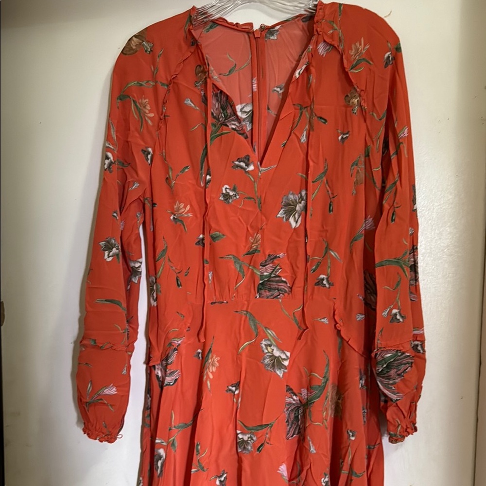 Floral Red Dress